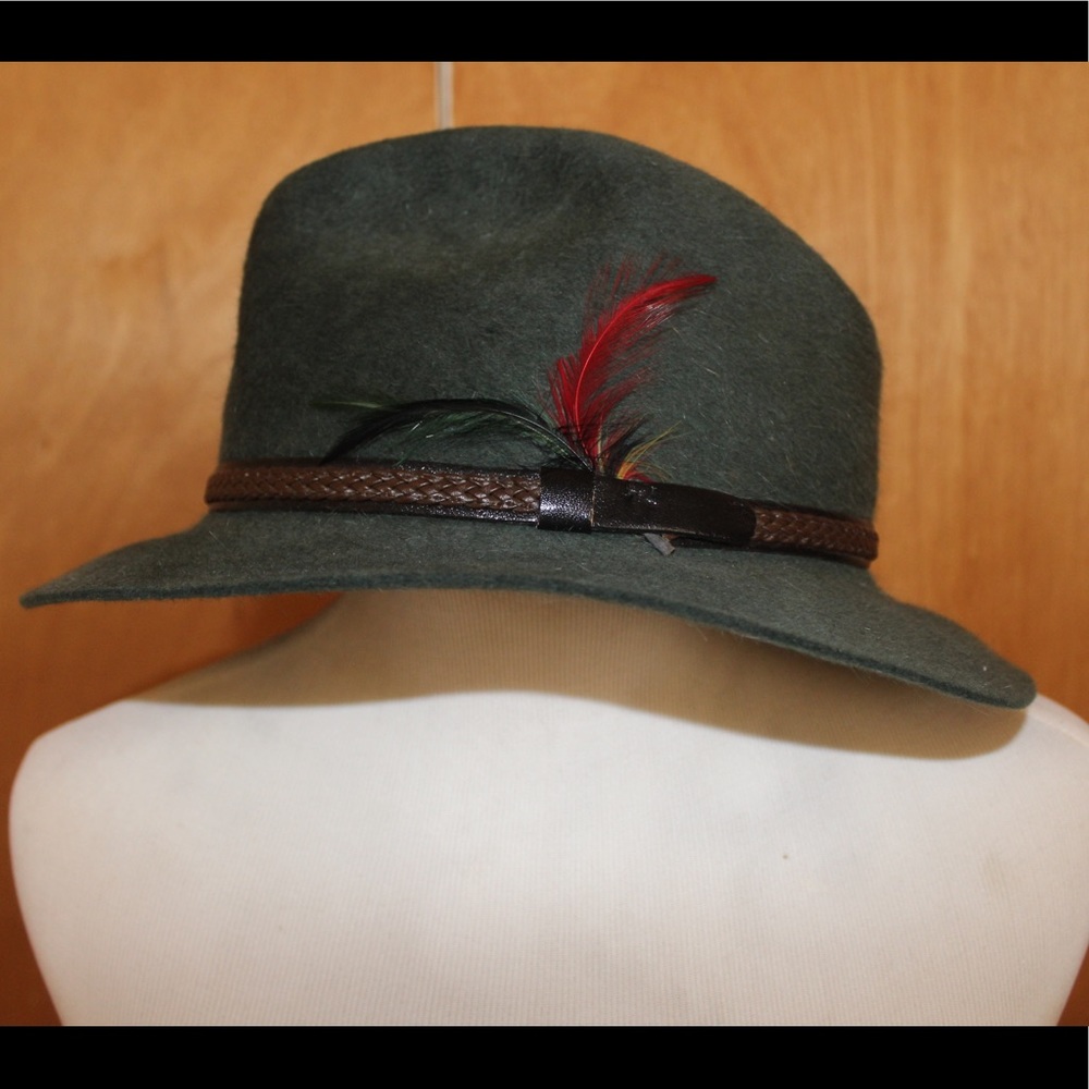 VINTAGE GREEN FEDORA!